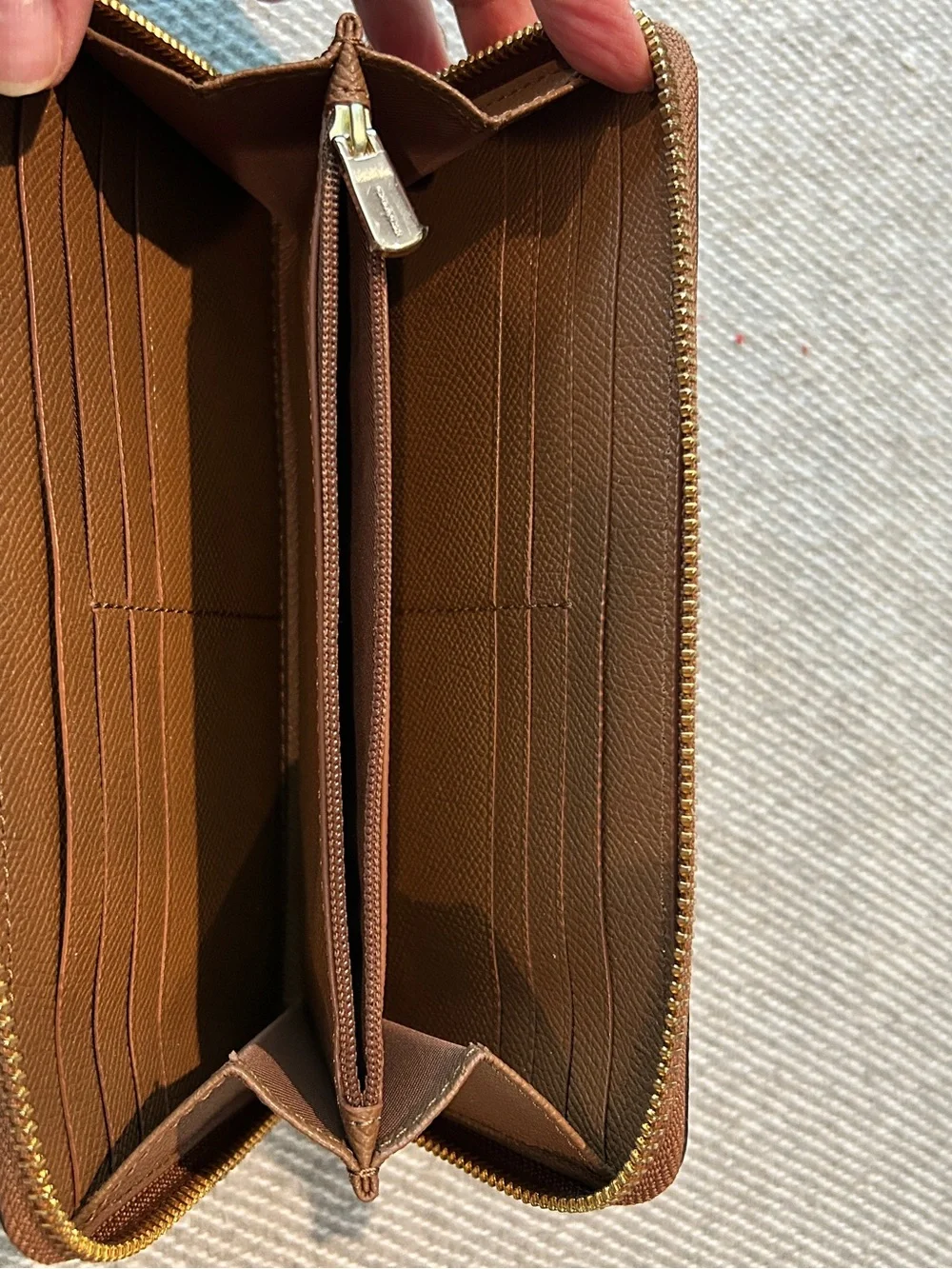 Coach Zip-Around Accordion Wallet with Front Card Slot